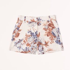 Abercrombie Mid-Rise Linen Blend Tailored Short